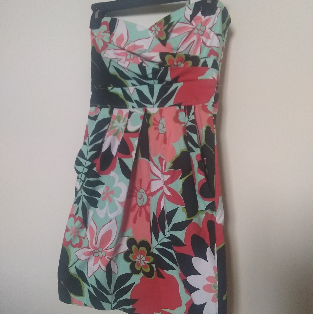 Juniors Strapless Floral Dress, Sz 3